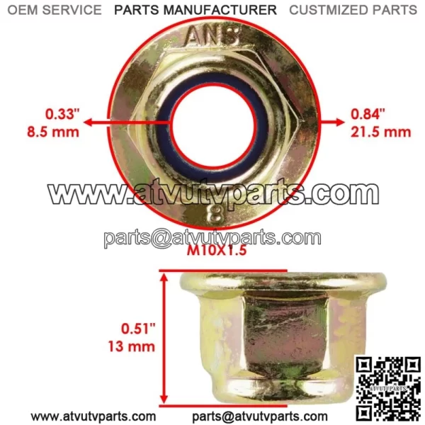 Rear Bearing Carrier Lower Bolt & Nut For Polaris Sportsman XP 1000 HL 20-22 (For: Polaris) - Image 3