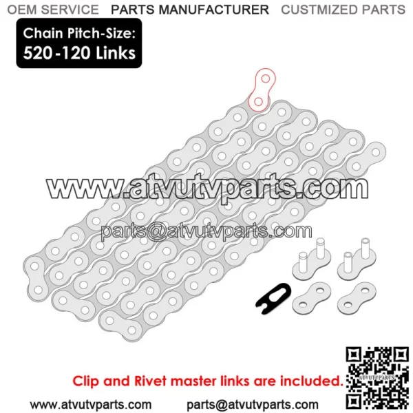 Drive Chain for Yamaha Raptor 660 YFM660R 2001 2002 2003 2004 2005 - Image 2