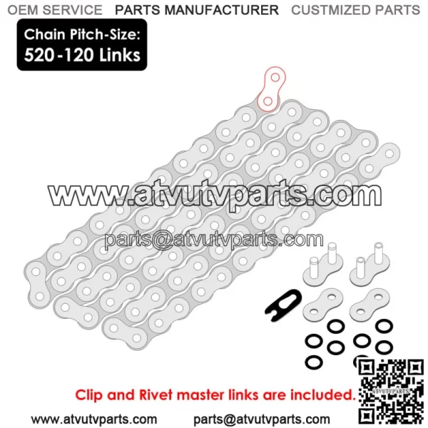 Pink O-Ring Drive Chain for Suzuki LTZ400 Quadsport 2003 2004 2005 06 07 08 2009 - Image 2