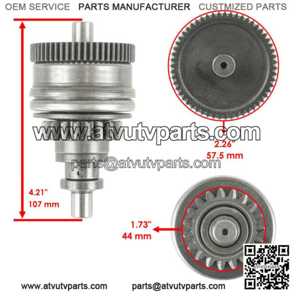 Starter Drive Bendix for Polaris 4060119 4012614 3240120 - Image 2