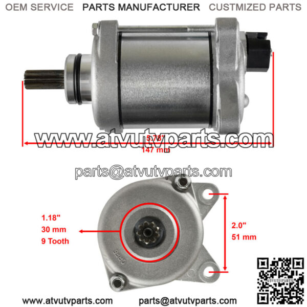 Starter fits Honda TRX250TE Recon 250 2x4 ES 2008 2009 2010-2020 Starting Motor - Image 2