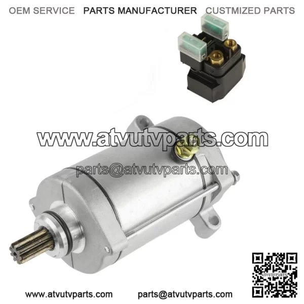 Starter & Relay Solenoid for Yamaha Rhino 660 YXR660 2004 2005 2006 Atv New (Fits: Yamaha Rhino 660)