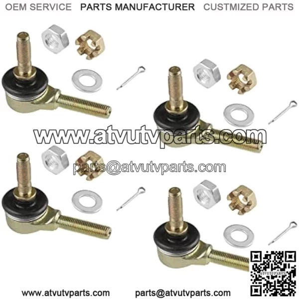 Two Sets Of Tie Rod End Kit Compatible with Kawasaki Kvf400A Kvf400C Prairie 400 4X4 1997 1998 1999 2000