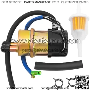 Electric Fuel Pump 49040-1055 for 12V Kawasaki Mule Fuel Pump KAF620 2500 2510 2520 3000 3010 3010 4X4 3020 Mule 1000 (8mm In/Outlet)