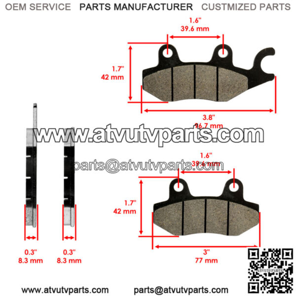 Front And Rear Brake Pads for Can-Am Commander 800R 2012-2017 - Image 2