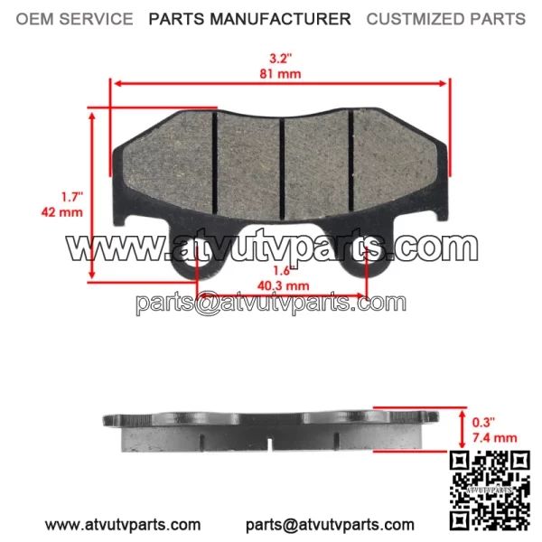 Front Rear Brake Pads for Yamaha Raptor 700 700R YFM700R 2006-2012 (For: 2006 Yamaha Rhino 660) - Image 4