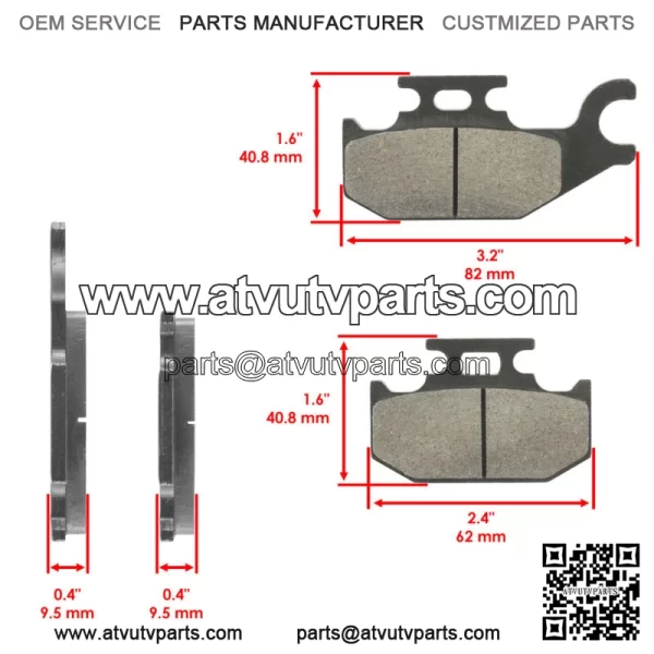 Brake Pads for CanAm Outlander 400 / Max 400 4X4 2005-2015 Front Rear Brakes - Image 2