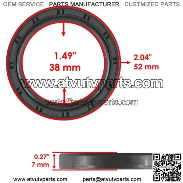 Front Gearcase Diff Seal 40x52x7 for Polaris Ranger 1000 20 / RZR XP Turbo 16-22 (For: Polaris) - Image 2