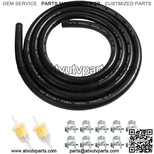 6 Feet Fuel Line Hose for Small Engines,1/4" 5/16" Inch ID Fuel Line Kits with Gas Inline Fuel Filtersfor Mower, Tractor, Dirt Bike,Small Engines and Generators (8mm)