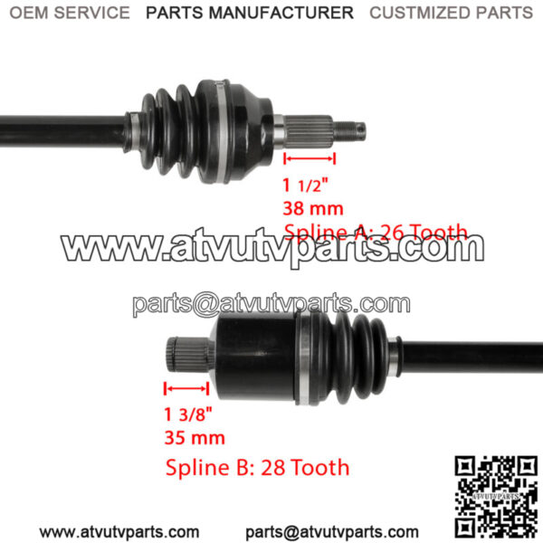 Front Left and Right CV Joint Axle Shaft for Polaris RZR XP 4 Turbo 2016 - 2021 - Image 3