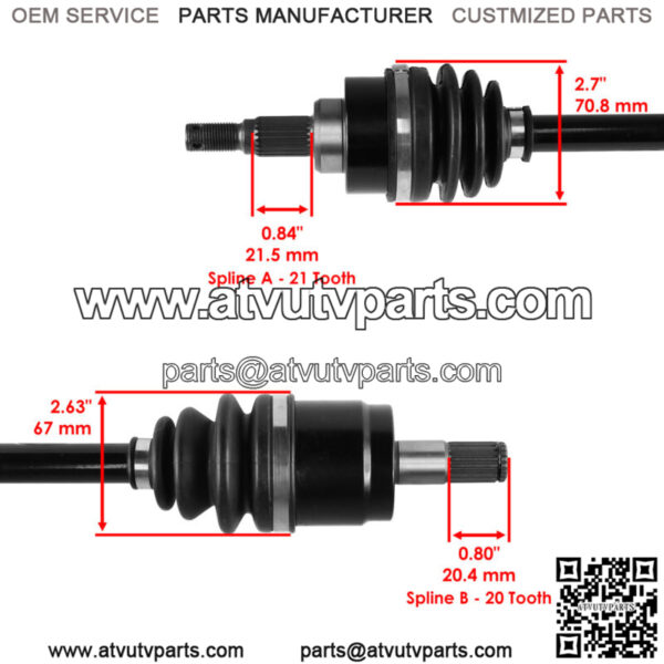 for Honda 44250-HP5-601 44350-HP5-601 Front Left / Right Complete CV Joint Axle - Image 3