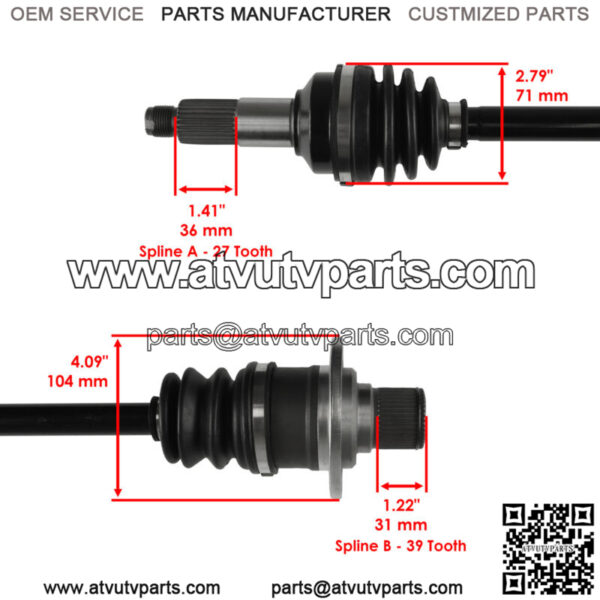 Rear Left CV Joint Axle for Yamaha Grizzly 660 YFM660F 03-2008 5KM-2530U-13-00 - Image 3