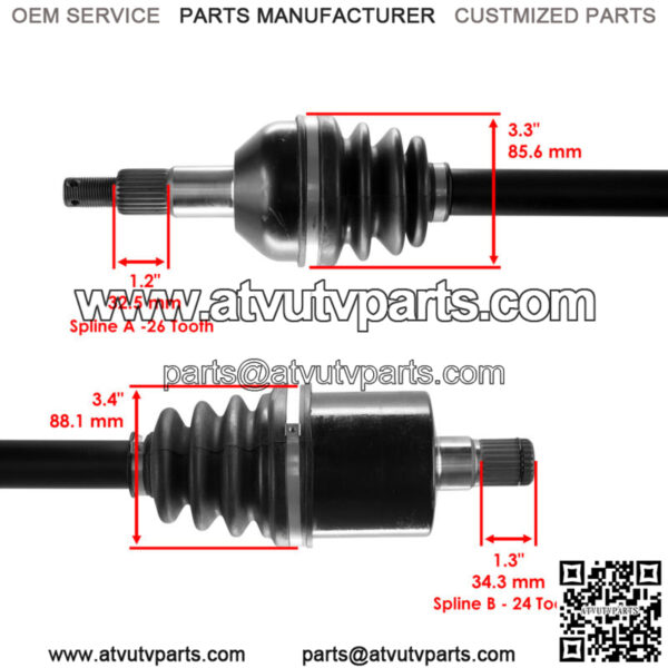 for Can-Am Commander 800R 4X4 2013-2015 Rear Left / Right Complete CV Joint Axle - Image 3