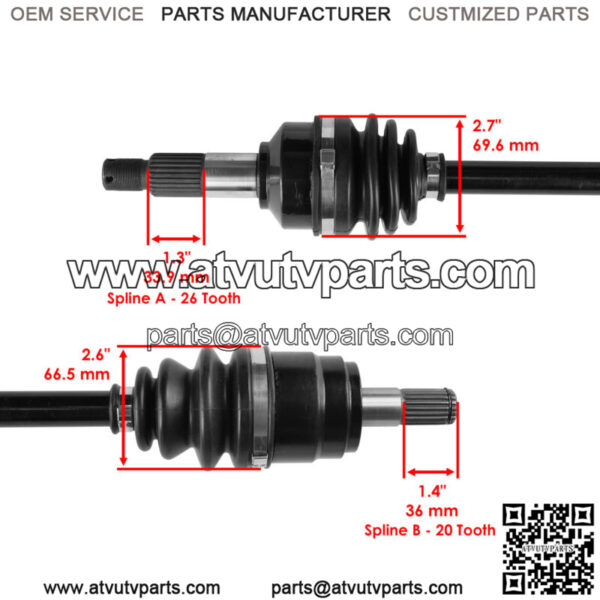 for Honda TRX500FM Foreman Rubicon 500 4X4 14-19 Front LH and RH CV Joint Axles - Image 5