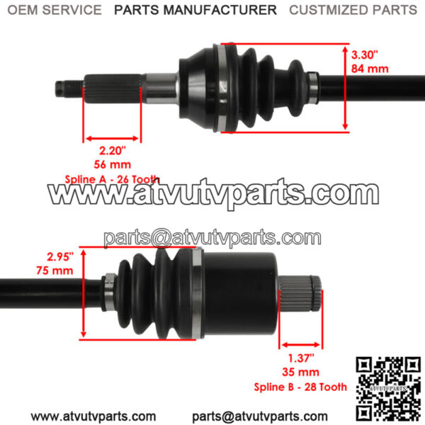 Rear RH / LH CV Joint Axles for Polaris 1333233 1590476 1332814 1332878 1333008 - Image 3