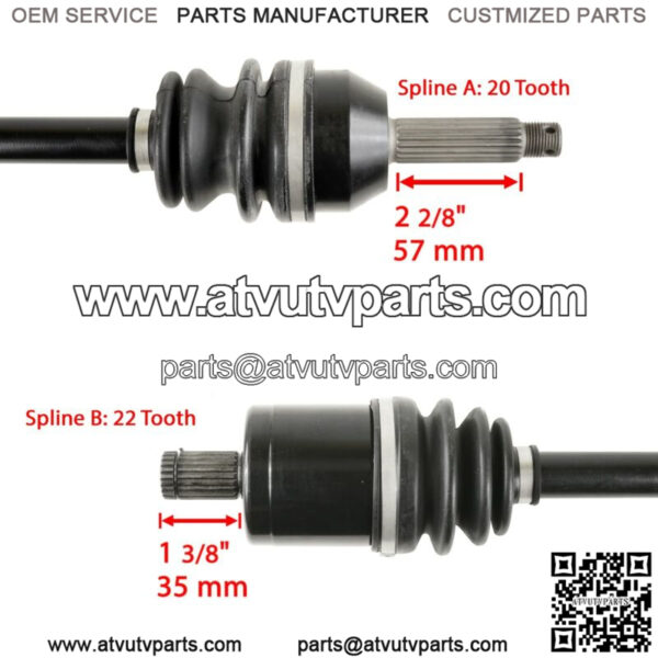 Front Left Complete CV Joint Axle for Polaris Ranger Crew 500 4X4 2011-2013 - Image 3