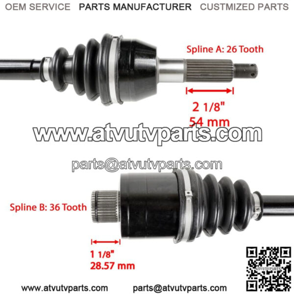 Front Rear CV Joint Axle for Polaris Sportsman 500 4x4 HO 2013-14 Except Touring - Image 5