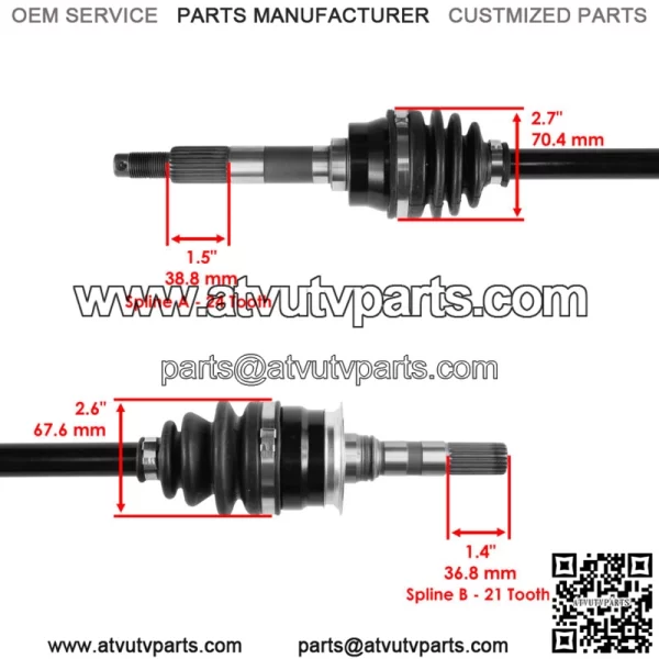 Front Right Complete CV Joint Axle for Kawasaki Mule 2510 KAF620A 4X4 2000 - Image 3