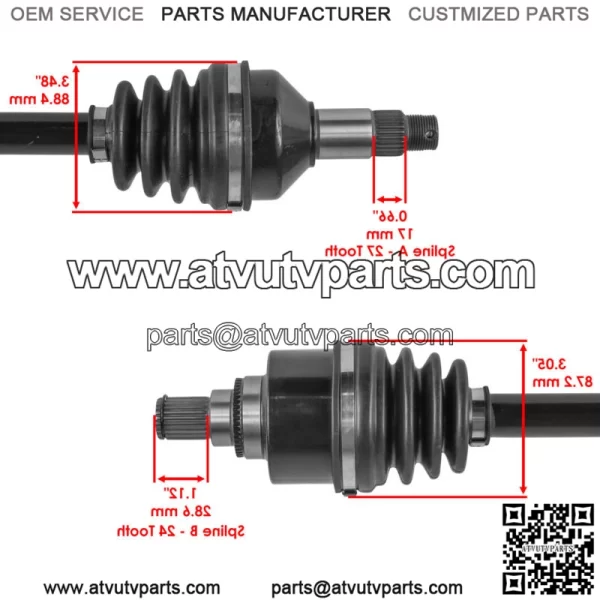CV Axles For Arctic Cat Wildcat Sport 4x4 LTD XT SE 2015-2019 Front And Rear - Image 3