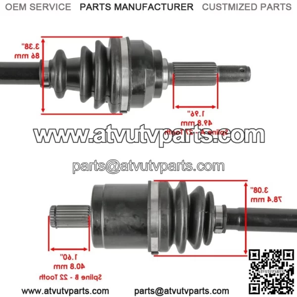 AM141845 Front Left CV Joint Axle For John Deere Gator HPX 815E 615E 850D - Image 3