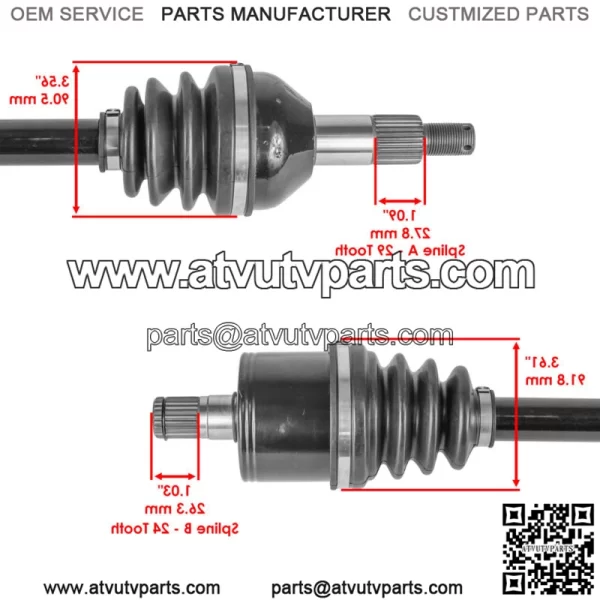 Rear And Front CV Axles For Can-Am Traxter T HD5 2020 SidexSide - Image 3
