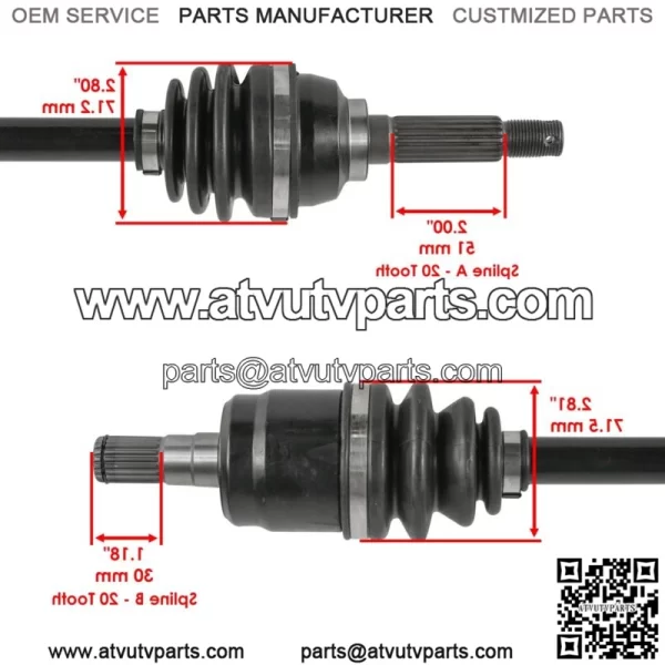 Front Left And Right CV Axle For Suzuki King Quad LT-A400 LT-F400 2008-2022 - Image 3