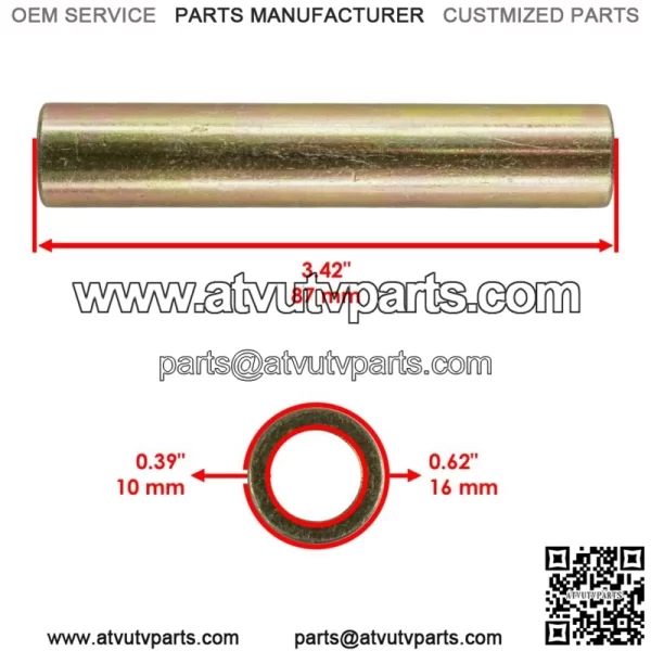 2x Rear A-Arm A Arm Long Pivot Shaft 10mm For Polaris General 4 1000 Deluxe 2022 (For: Polaris) - Image 2