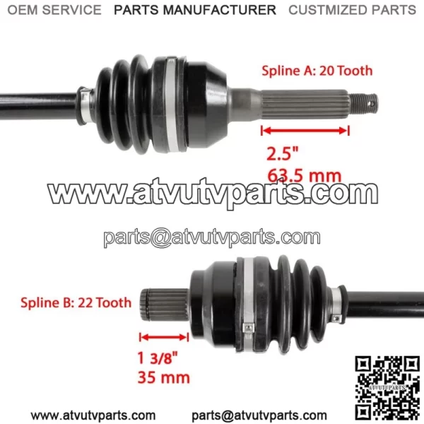 Front Left and Right CV Joint Axle Shaft for Polaris Sportsman X2 570 2015-2017 - Image 2