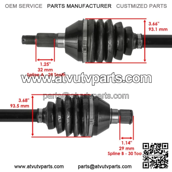 705502154 Rear CV Joint Axles For Can-Am Maverick X3 Left And Right - Image 3