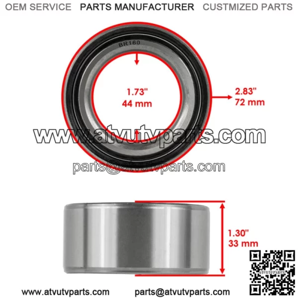 2 Front And Rear Wheel Ball Bearing for Polaris RZR XP 4 1000 2015 2016 2017 (For: Polaris) - Image 2
