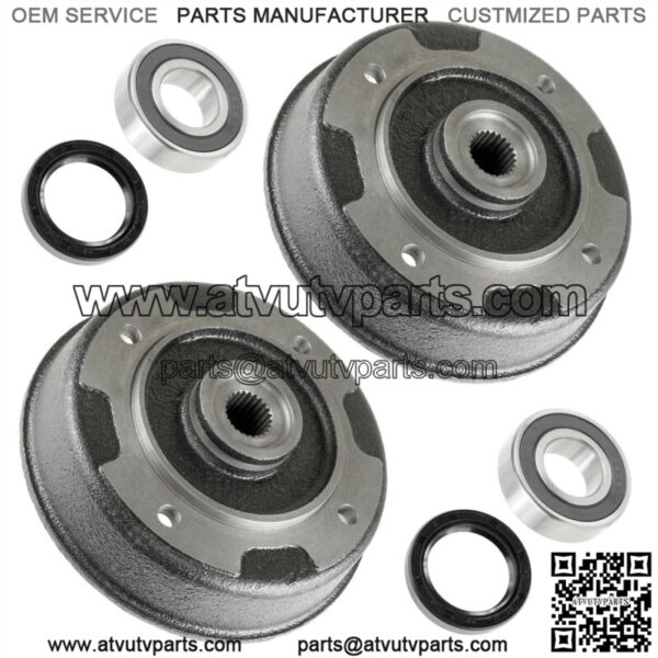 Rear Left Right Brake Drum Kit fits Kawasaki Mule 550 KAF300C 1997 1998 - 2004