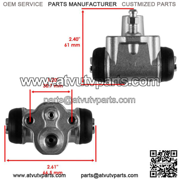 2x Front Brake Cylinder Left & Right w/ Shoes For Kawasaki 43092-0001 41047-0001 - Image 2
