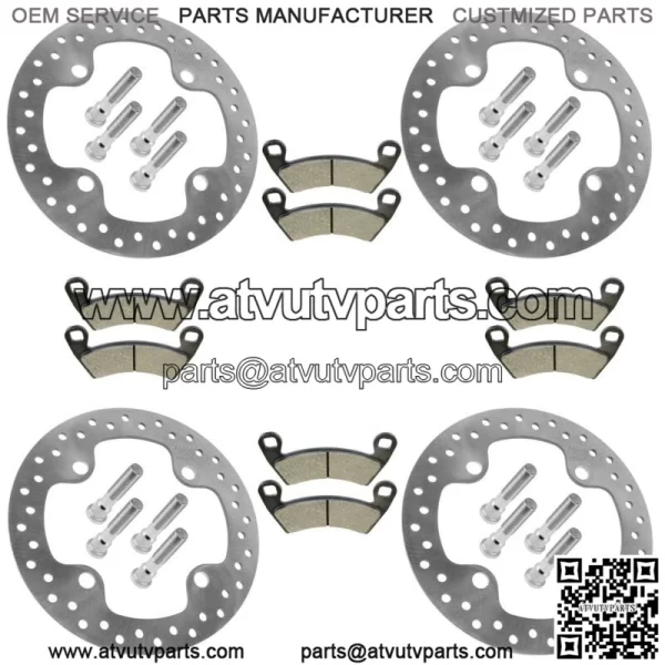 4 Front and Rear Brake Disc w/ Pad for Polaris RZR XP 1000/ RZR XP 4 1000 14-21 (For: Polaris)