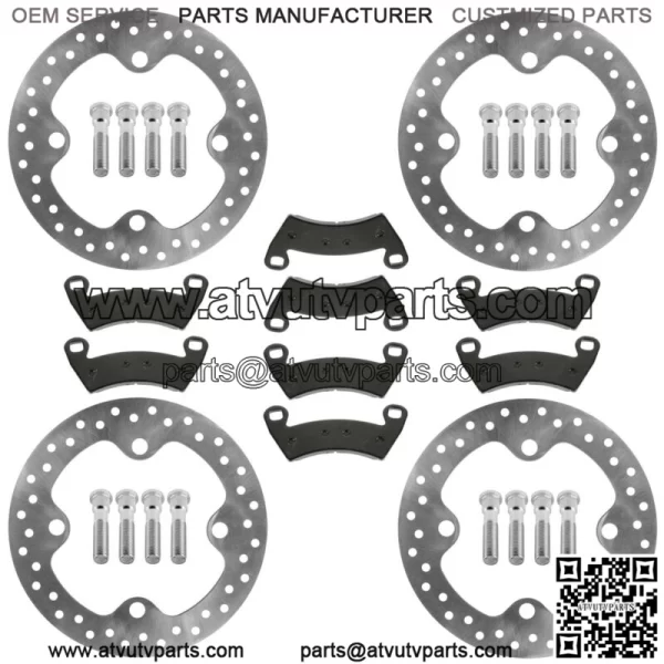 4 Front and Rear Brake Disc w/ Pad for Polaris RZR XP 1000/ RZR XP 4 1000 14-21 (For: Polaris) - Image 5
