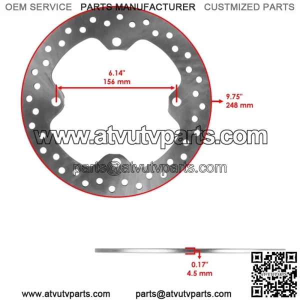 2x Rear Brake Disc & Caliper For Polaris Scrambler XP 1000 2014 (For: Polaris) - Image 2