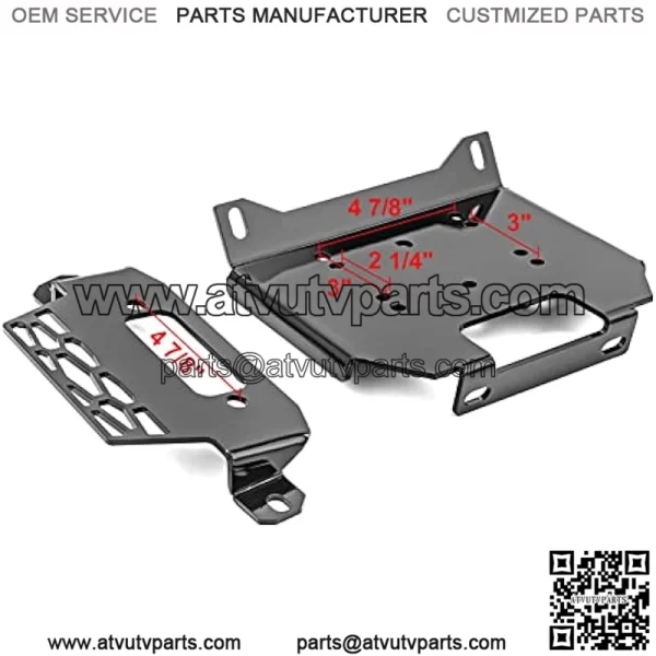 Winch Mount Plate Bracket Kit Compatible with 2014-2019 Polaris RZR 900/1000/XP Turbo & General 1000 EPS - Image 2