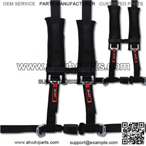 4 Point Harness with 2 Inch Padding (Ez Buckle Technology) (Black (Pair))