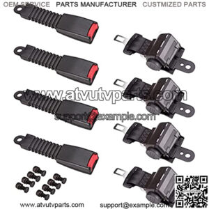 9.99WORLD MALL 4 Pack Universal Retractable Golf Cart Seat Belts Kit for EZGO, Yamaha, Club Car, Go Kart, UTV, Buggies and Bus-Set of 4