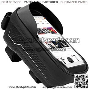 Bike Phone Front Frame Bag Waterproof Bicycle Top Tube Cycling Pressure-Resistant Handlebar Bag TPU Touch-Screen with Sun-Visor