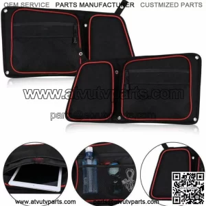 UTV Rear Door Bags w/ Knee Pad For Polaris 4 900 XP 4 1000 Turbo 2014-2023