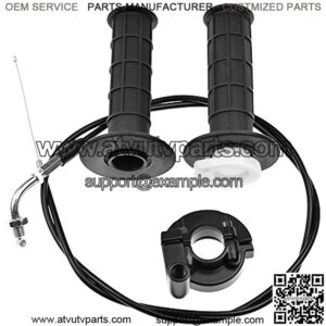 Twist Throttle Accelerator Handle Grips and Bent Cable Set for 50cc 110cc 125cc 150cc 250cc Dirt Bike Quad ATV Pit Pro Trail (Fits for 7/8"/22mm Bar)