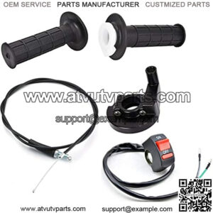 22mm Twist Throttle Accelerator Handle Grips, 50 90 110 125cc Pit Bike Dirtbike by Lucky Seven (Handle Grip + Cable + Throttle Clamp + flameout switch)