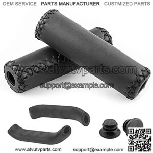 Bike Grips with Brake levers Sleeve, Bicycle Handlebar Grip, Sponge Leather Bike Grips Shock Absorbing, Effective Hand Fatigue Reduction, for BMX, Mountain, MTB, Beach Cruiser, Scooter etc.