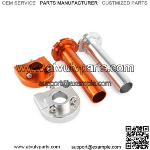 silver aluminum alloy motorcycle handle bar grips accelerator throttle twist grip