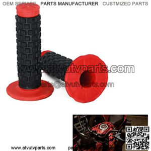 2pcs 7/8" Universal Motorcycle Hand Bar Grips Pillow Grip Anti-Slip Rubber Racing Grip for Dirt Bike Motocross CR80R/85R, CRF150R, CR125R/250R, CRF450RRed