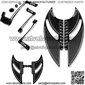 Motorcycle Front Rear Hollow Blade Floorboards Brake Arm Lever Kit Shift Levers Fit for Harley Touring Electra Glide Road Glide Road King 2014-2021 Black