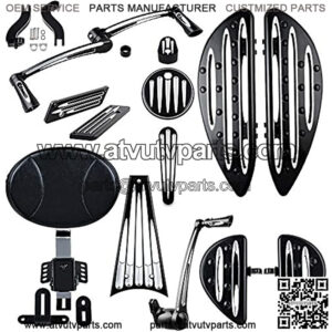 Adjustable Backrest Driver Passenger Floorboards Brake Arm Lever Peg Pedal Shift Toe Heel Shifter Fuel Door Dash Insert Ignition Saddlebag Latch Cover Frame Grill Compatible with Harley Touring