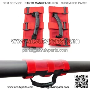 2Pcs UTV 1.5"-3" Roll Bar Red Grab Handle Grips For Polaris RZR Pro XP/PRO R (Fits: Yamaha Rhino 660)