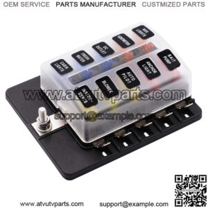 1 in 10 out fuse box with LED indicator (PC terminal type)