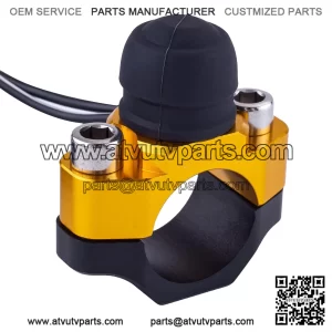 CNC Motorcycle ATV Water Proof Engine Start Stop Kill Switch Button for Electric Motorcycle Scooter Bike Modification Universal Parts with Mounting Backplate-Gold